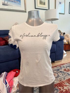 #fashionblogger White Graphic Tee for Women